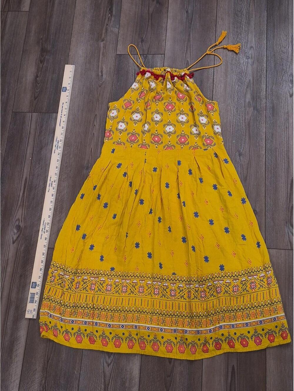Rockter Women Gathered Pink, Blue, Yellow Midi  Length Dress